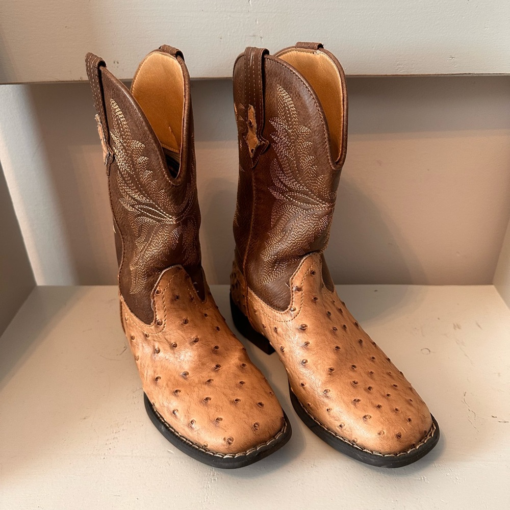 Two-Pair Bundle Roper Cowboy Boots and Ecko Cream Sneakers Boys Size 2